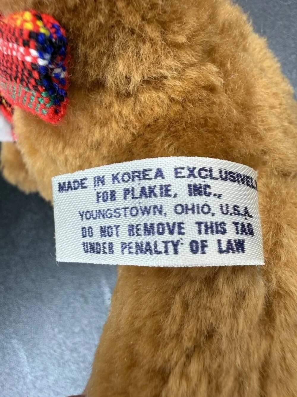 Vintage 1970s Plakie Plush Sitting Scotty Dog Brown Puppy 10 Inch With Tag